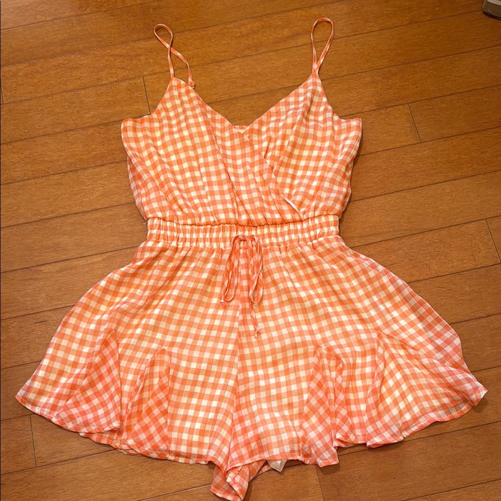 Pink Gingham Altar’d State Romper